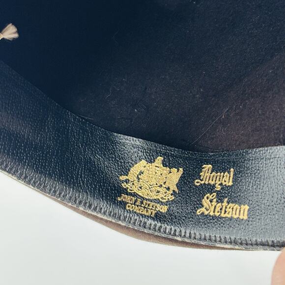 Vintage John B Stetson Co Royal De Luxe Stetson Brown Felt Fedora Hat - Picture 2 of 7